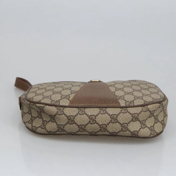 GUCCI GG Supreme Web Sherry Line Clutch Bag PVC Beige Gold 89 01 034 Auth am7287 - Picture 7 of 16